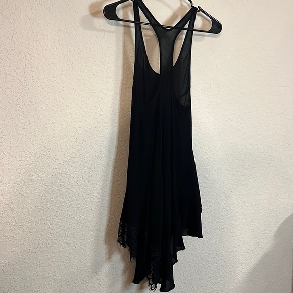 Free People Black Asymmetric Hem Slip dress, size xs. - Picture 8 of 10
